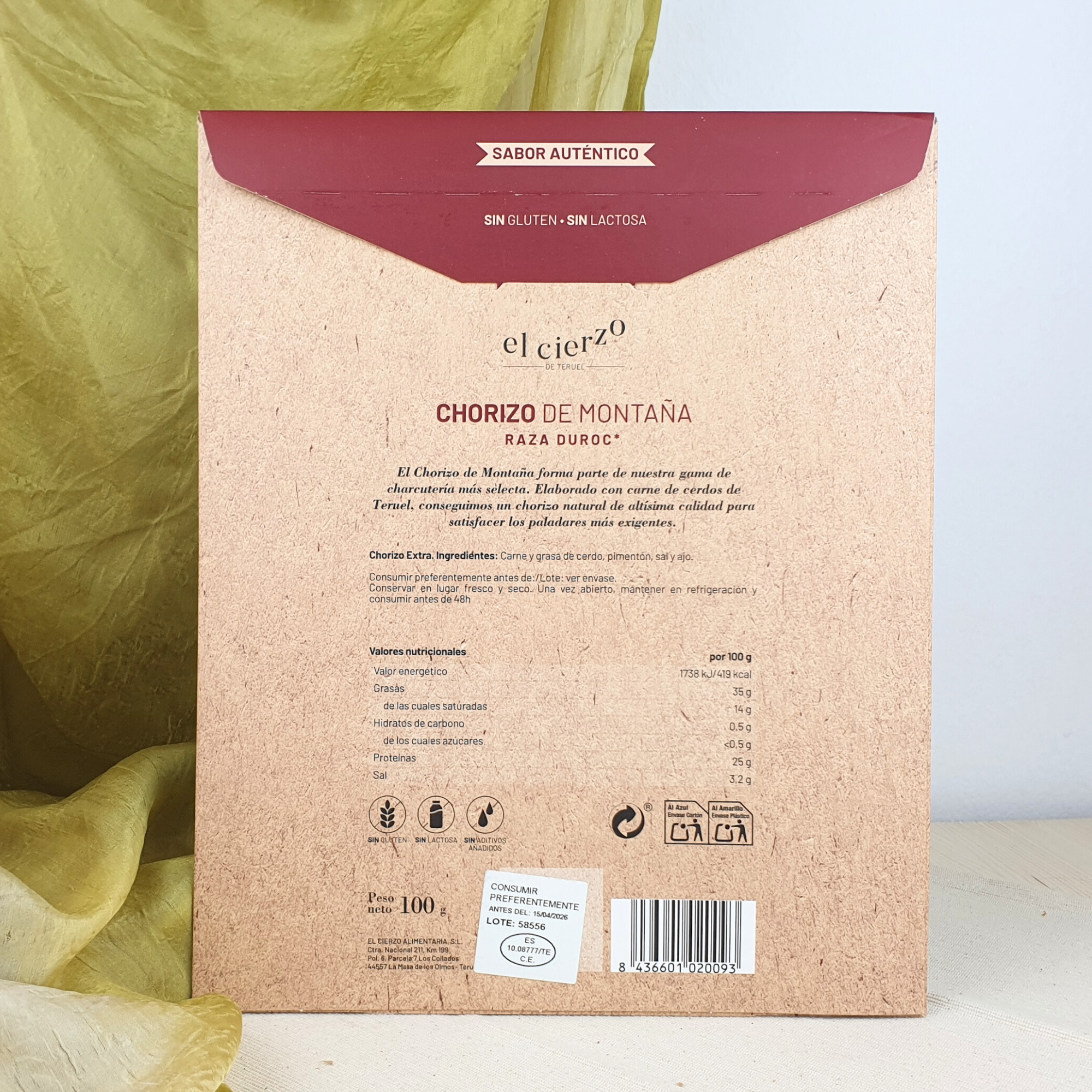 Chorizo de Montaña Duroc lonchado (100g) al vacio