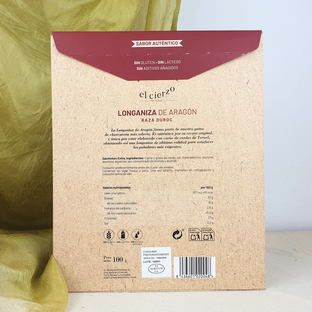 Longaniza De Aragon Duroc Lonchada (100gr)