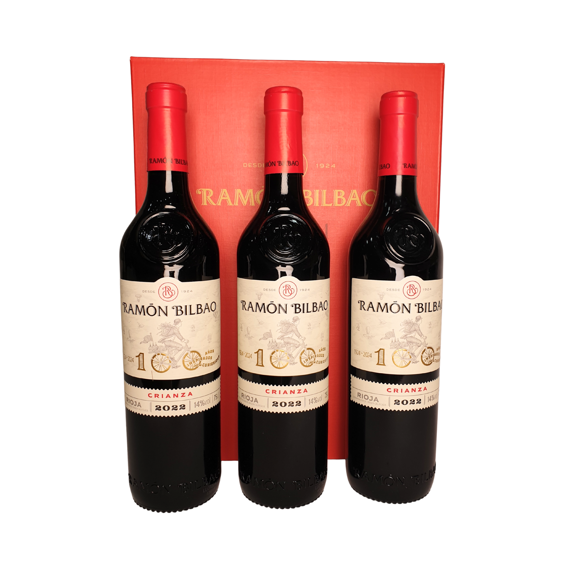 Estuche de 3 botellas de Vino Tinto Ramón Bilbao Crianza